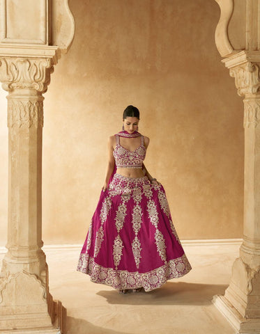 Exclusive Purple Color Georgette Designer Lehenga