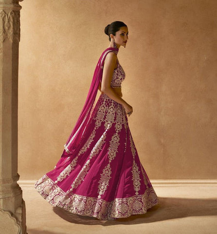 Exclusive Purple Color Georgette Designer Lehenga