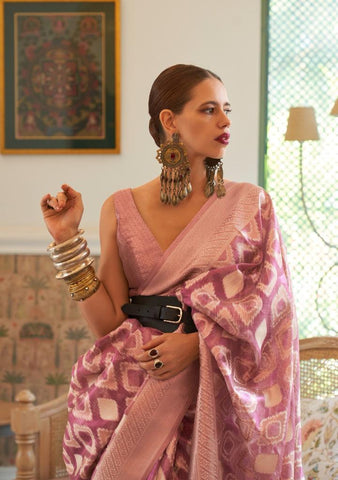 Kalki Koechlin Tissue Multi Zari Tissue Handloom Weaving Saree – Elegant Designer Wear for Women