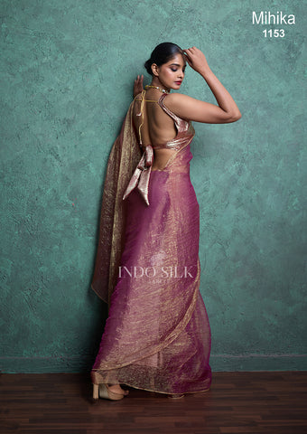 Mihika Magenta Gold Silk Saree – Designer Wedding & Party Wear