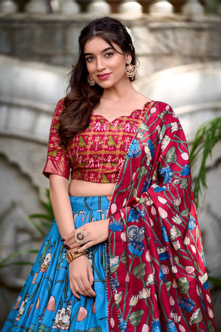 Patio Tussar silk lehnga