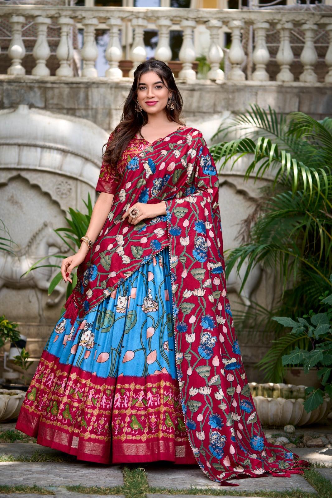 Patio Tussar silk lehnga