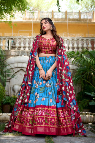 Patio Tussar silk lehnga