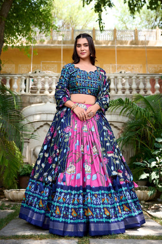 Patio Tussar silk lehnga