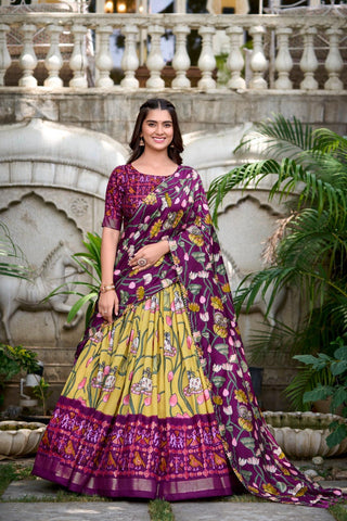 Patio Tussar silk lehnga