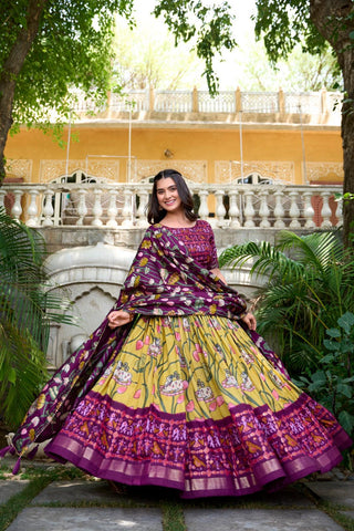 Patio Tussar silk lehnga