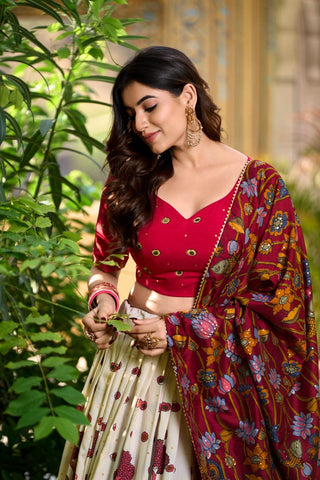 Noor tussar silk lehnga