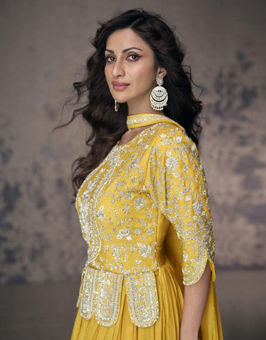 Yellow Color Premium Silk Suit