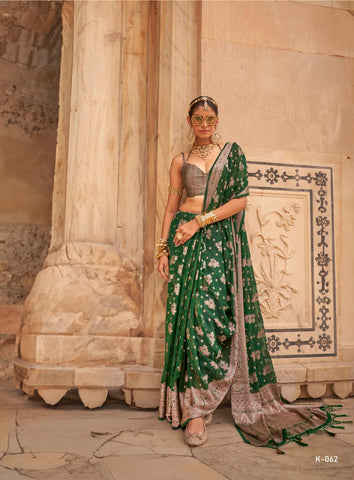 Georgette Saree with Exquisite Weaving Butta Border and Smooth Finish