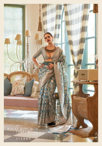 Kalki Koechlin Tissue Multi Zari Tissue Handloom Weaving Saree – Elegant Designer Wear for Women