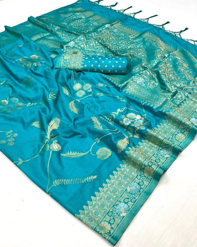 Pure Georgette Handloom sea green