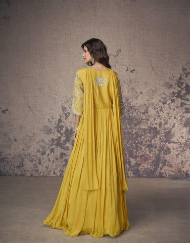 Yellow Color Premium Silk Suit