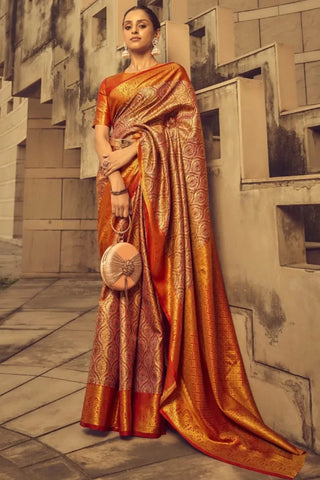 Multicolor Zari Weaving Viscose Silk Saree For Women