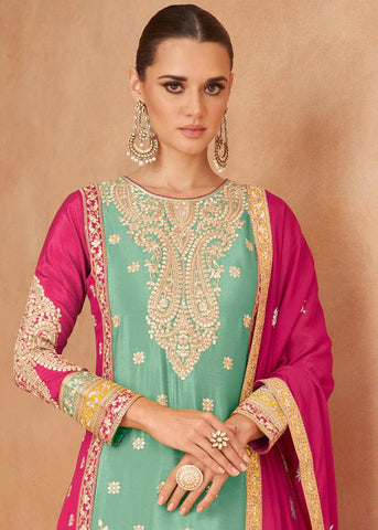 Gota Patti Embellished Palazzo Style Salwar Suit