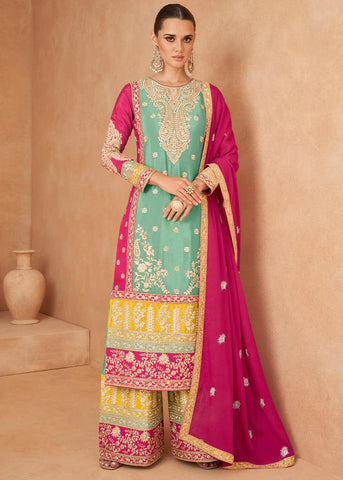 Gota Patti Embellished Palazzo Style Salwar Suit