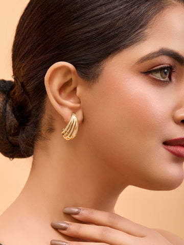 Gold-Plated Multi-Strand Earrings – Elegant Drop Design (Anti-Tarnish Finish)