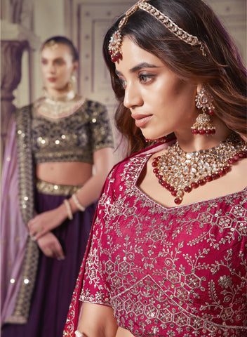 Introducing Our Exclusive Magenta Color Designer Lehenga