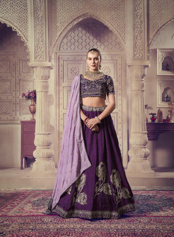 Introducing Our Exclusive Wine Color Designer Lehenga