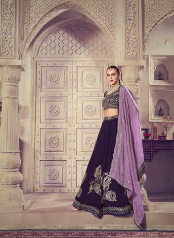 Introducing Our Exclusive Wine Color Designer Lehenga