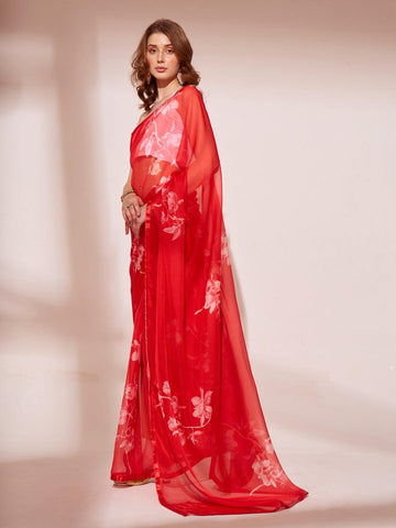 ORGANZA RED COLOR SAREE