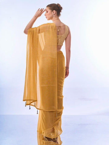 SITARA CHIFFON MUSTARD SAREE