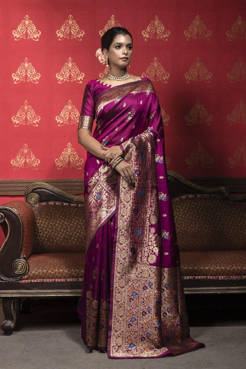 Purple Color Silk Saree