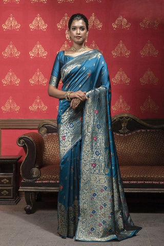 Blue Color Silk Saree