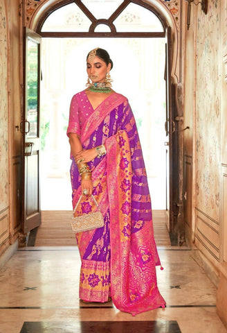 Purple Color PV Silk Saree