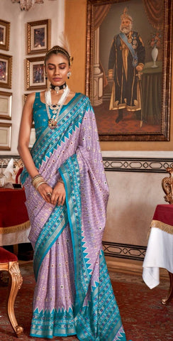 Puja Patola Silk Saree with Aqua Finish | Traditional Wear