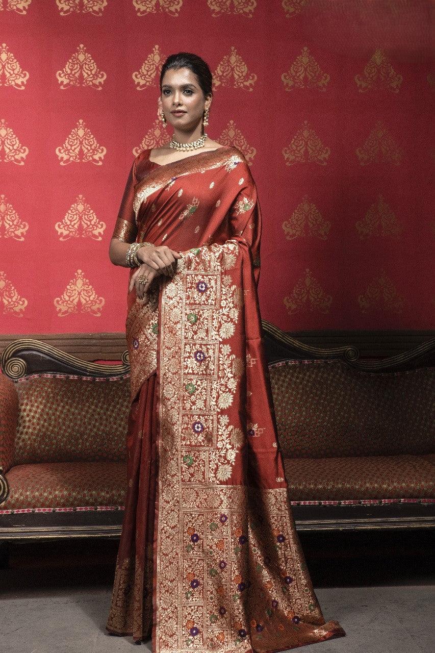 Brown Color Silk Saree