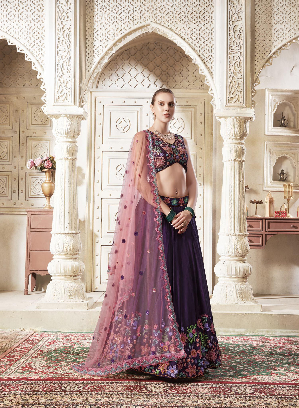 Our Exclusive Wine Color Premium Silk Lehenga