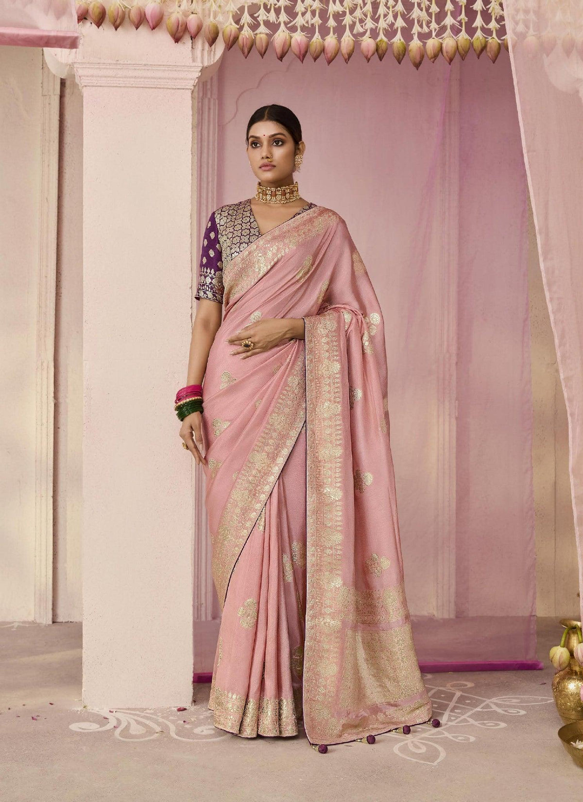 Luxurious Pink Silk Saree for Special Occasions