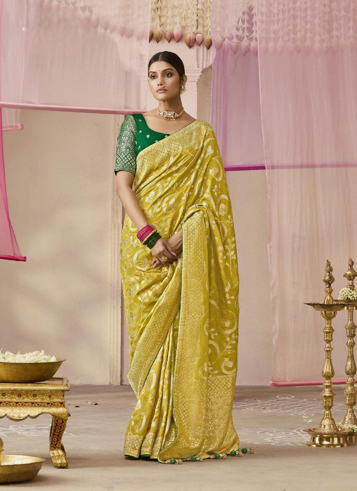 Designer & Luxurious Haldi Wear Silk Saree