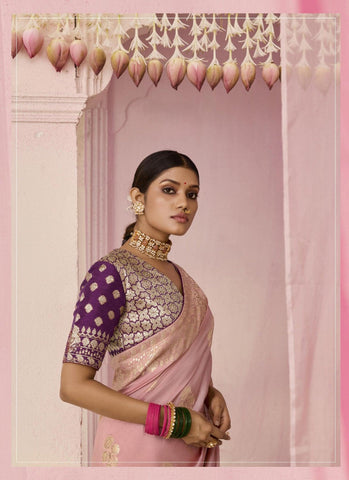 Luxurious Pink Silk Saree for Special Occasions