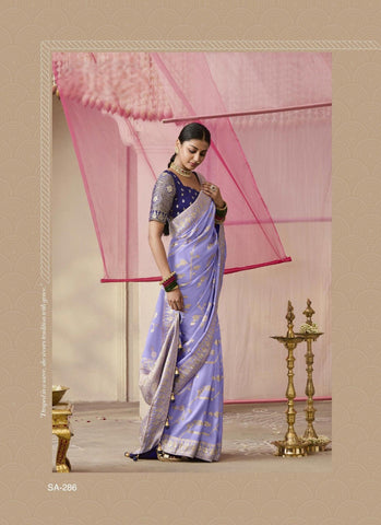 Festive Wear Saree In Lavender Color Silk Saree