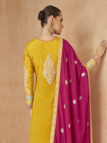 Gota Patti Embellished Palazzo Style Salwar Suit