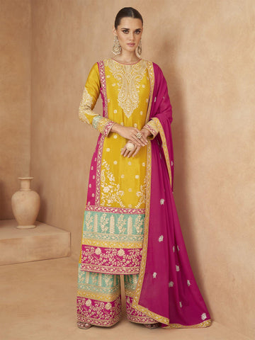 Gota Patti Embellished Palazzo Style Salwar Suit