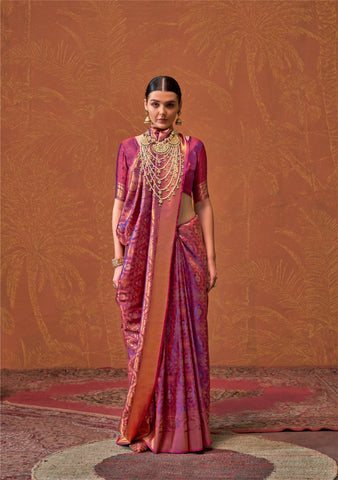 Banarasi Handloom Saree In Purple Color