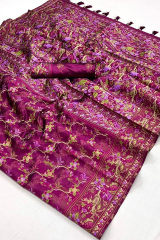 Kaarsi Silk Handloom Organza Saree with Parsi Weaving Elegant & Lightweight