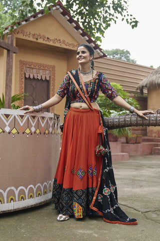 Exclusive Navratri Orange Color Chaniya Choli Collection