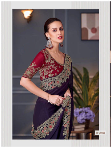 Georgette Saree for Women - Lightweight, Soft, and Comfortable | Perfect for Party, Wedding, or Festive Occasions