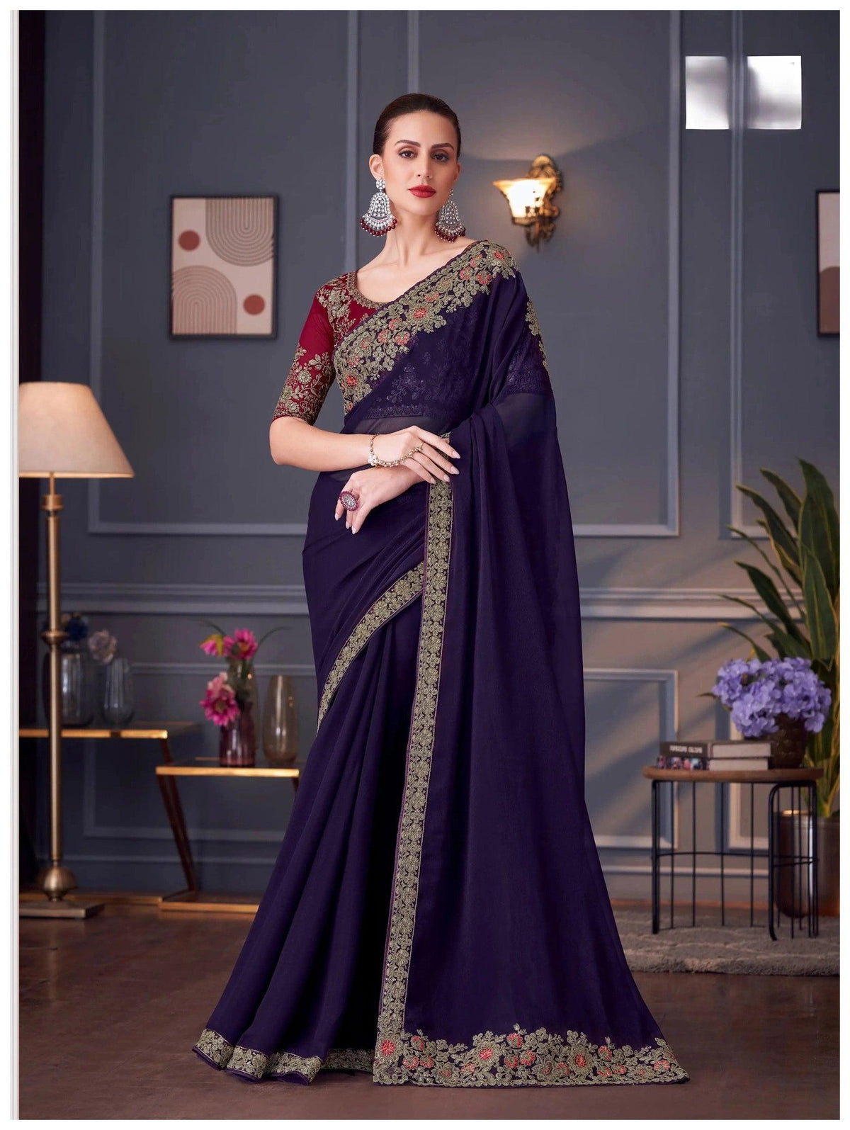 Georgette Saree for Women - Lightweight, Soft, and Comfortable | Perfect for Party, Wedding, or Festive Occasions