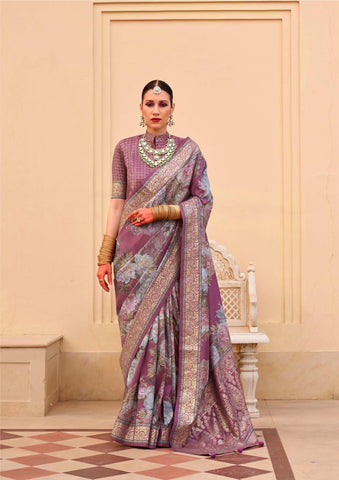 Pink color designer saree