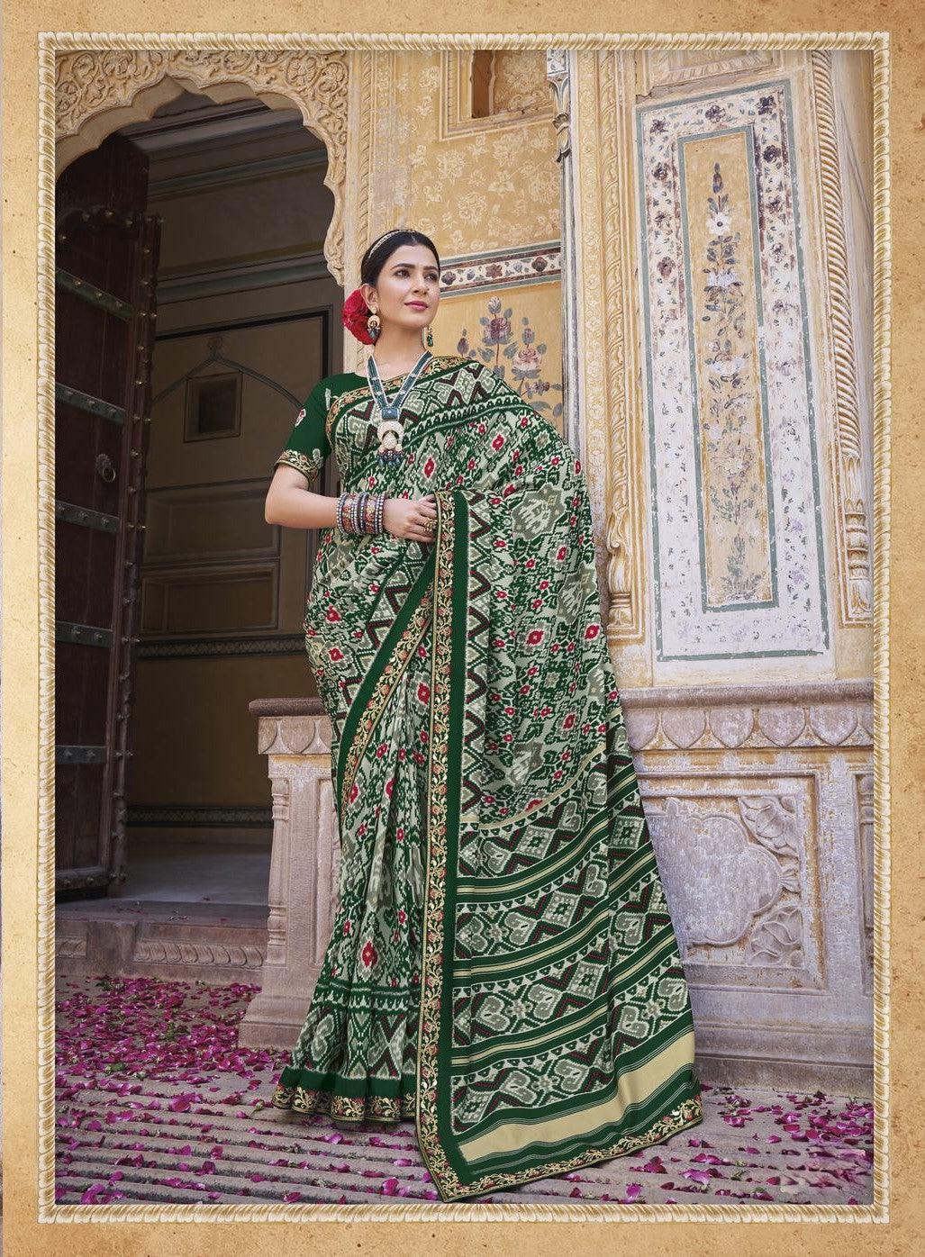 Green Color Patola Silk Saree