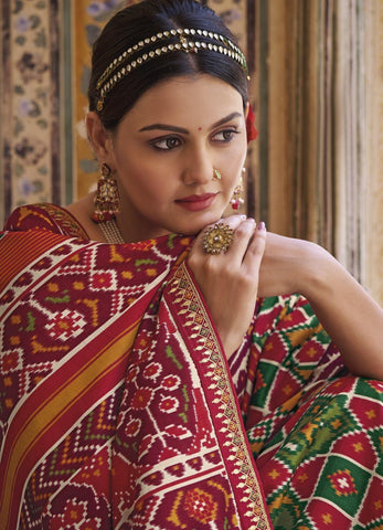 Red Color Patola Silk Saree